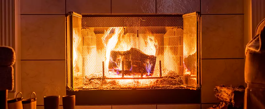 Mendota Hearth Landscape Fireplace Installation in Dearborn Heights, Michigan